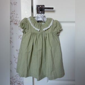 Green Gingham Kids Formal Dress